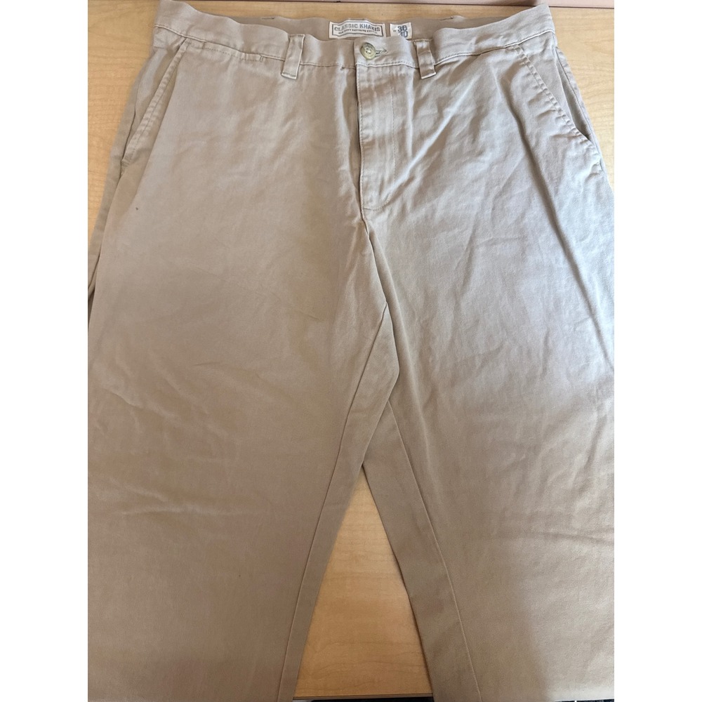 Old Navy Classic Khakis Mens 36x30 Tan Flat Front Straight Leg Pants